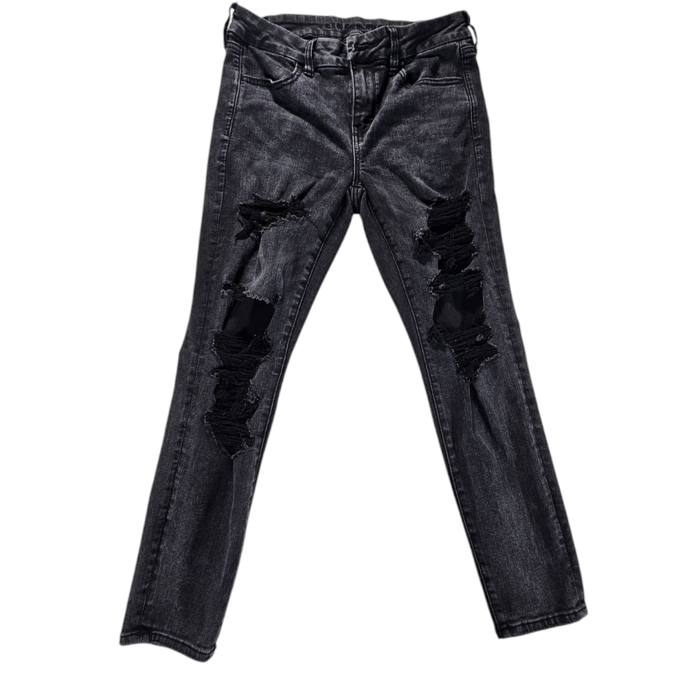 Like New American Eagle Outfitters Dark Charcoal jeggings size 8 X-Short